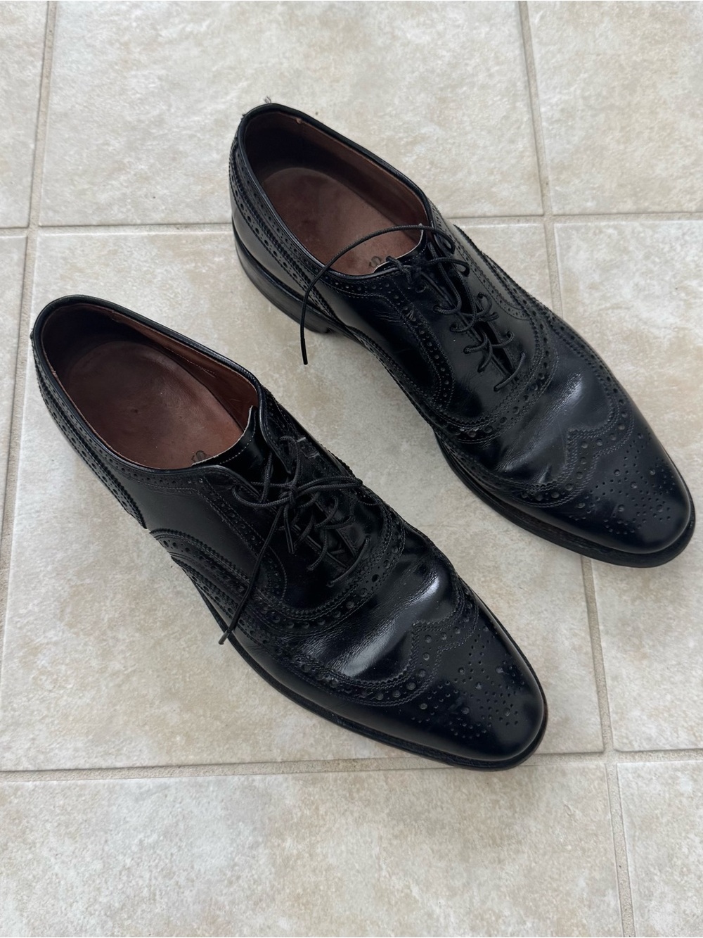 Allen Edmonds McAllister Wingtip Oxford Black Leather Mens Dress Shoes 9.5 B USA